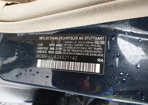 2003 Mercedes-Benz C 240 from USA, damaged, VIN WDBRF61J83A521142